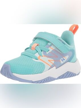 New Balance Kids Aqua Teal and Coral Athletic Sneakers